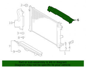 Upper radiator deflector Lexus UX200 UX250h 19-