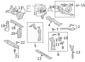 Upper radiator deflector for Lexus UX200 UX250h 19-26