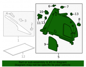 Left arch trim Chevrolet Volt 11-15 black