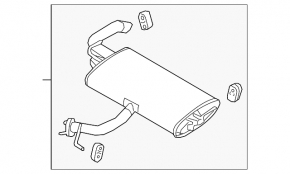 Kia Niro 17-22 HEV, PHEV rear muffler with barrel, rusty