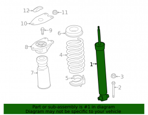 Rear shock absorber left BMW 3 F30 17-18 rwd complete
