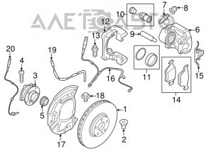 Front left brake caliper assembly for BMW X5 E70 07-13