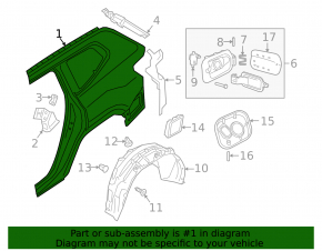 Quarter wing rear left VW Atlas 18- graphite