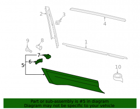 Door trim lower rear left VW Atlas 18- structure