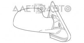 Side mirror left Dodge Grand Caravan 01-07, 5 pins, black