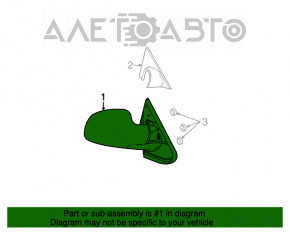 Side mirror left Dodge Grand Caravan 01-07, 5 pins, black