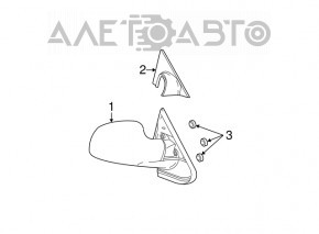 Side mirror left Dodge Grand Caravan 01-07, 5 pins, black