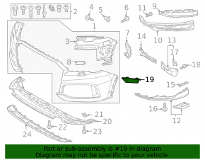 Lower right front bumper molding for Audi Q7 2020-2024