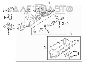 Front panel trim center right Audi Q7 16- black