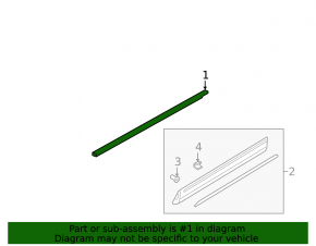 Door-glass molding, central rear left, Audi Q8 19-25, chrome
