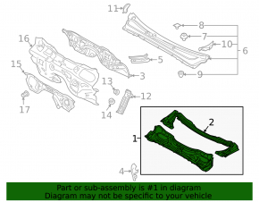 Metal wiper pan for Subaru Outback 10-11 pre-restyling