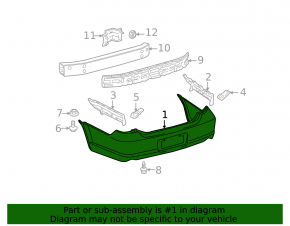 Bare rear bumper for Toyota Avalon 2010