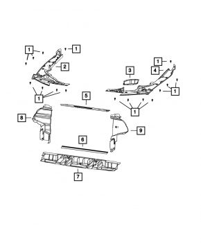 Lower radiator deflector Dodge Durango 14-