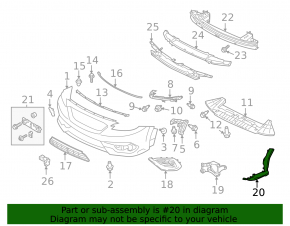 Subaru WRX 2020-2026 front right fender arch trim on the bumper
