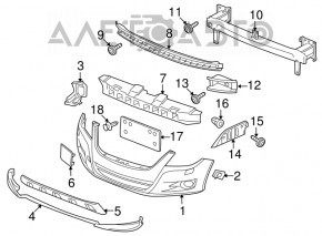 Front bumper mount left VW Tiguan 09-11 prerest AND