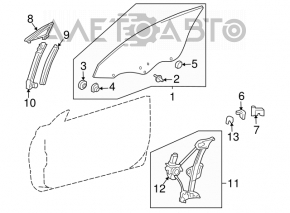 Front right door glass Toyota Solara 2.4 04-08