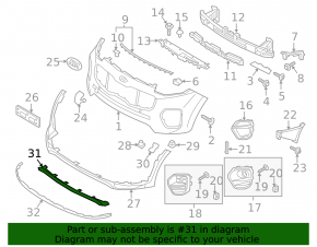 Kia Sportage 17-19 FWD front bumper lip trim, black texture