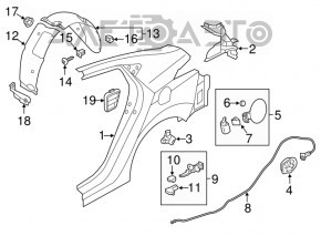 Rear right sill mudguard Hyundai Elantra UD 11-13