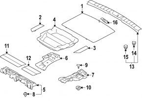 Front right trunk floor for Subaru Forester 25-26