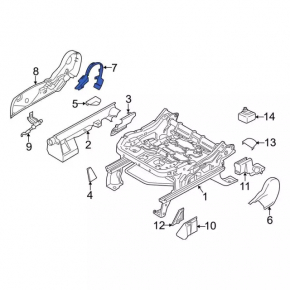 Front left passenger seat runner plug for Ford C-max MK2 13-18 black, with plug