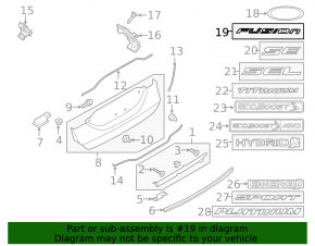 Emblem inscription FUSION trunk lid Ford Fusion mk5 19-20