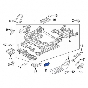 Ford Explorer 20-23 Black Passenger Seat Control