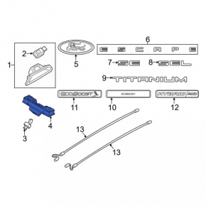 Ford Escape MK4 20-24 Trunk Door Number Light for Camera