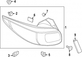 Right outer fender light trim for Mazda CX-50 23-25