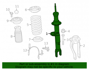 Shock absorber strut assembly front right BMW 5 G30 18-23 4.4T AWD electric