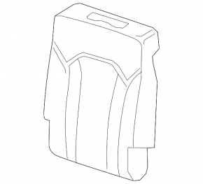 Audi Q7 16-19 rear 3rd row seat back, brown leather with brown stitching, with headrests, latches and bracket, scratches on plastic, nicks on leather