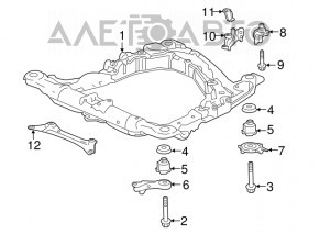 Front subframe burr front right Acura TLX 15-