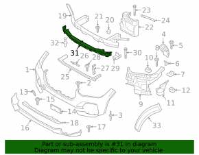 BMW X5 G05 19-23 Front Bumper Absorber Cracks