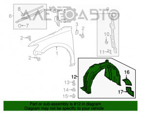 Front left fender liner Toyota Camry v70 18-24 SE/XSE