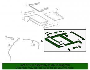 Lexus IS250 IS300 IS350 06-14 Sunroof Frame Mechanism