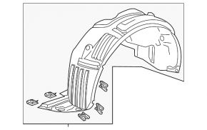 Front left fender liner Acura MDX 14-15 without advance pkg