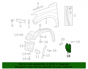 Mudguard front right Toyota Sequoia 08-19
