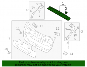 Upper trunk door trim Hyundai Kona 18-23
