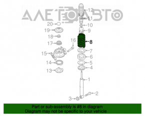 Shock absorber strut assembly rear right Porsche Cayenne 958 11-17 rusty