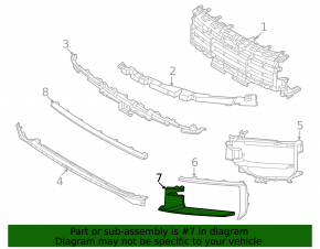 Right front bumper grille molding, lower, Porsche Cayenne 24-26, Sport