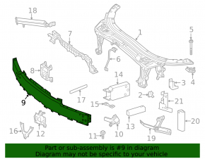 Front bumper reinforcement Mercedes C-class W205 15-21