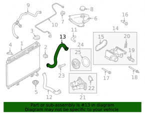 Lower cooling pipe Ford Fiesta 11-19 1.6