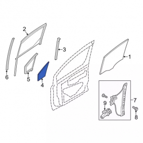 Ford Transit Connect MK2 13-23 front left triangle door glass