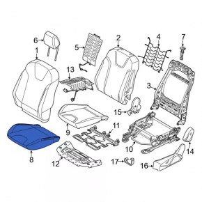 Passenger seat for Ford Focus mk3 15-17 rest, without airbag, titanium