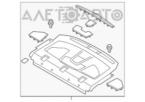Rear shelf Ford Fusion mk5 17-20 type 3 black