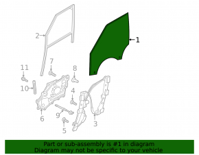 Front right door glass for Land Rover Range Rover Velar 18-23