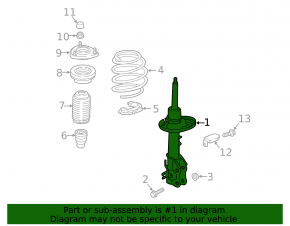 Front right shock absorber assembly for Mazda CX-9 16-18 (R18)