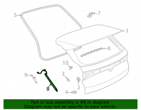 Electric tailgate shock absorber for left Volkswagen ID.4 21-22