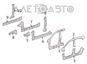 Body pillar central right Mercedes GLA 15-20