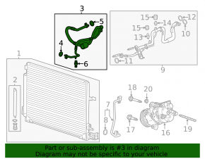 Air conditioner tube compressor-heater first Cadillac ATS 13- 2.5