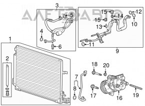 Air conditioner tube compressor-heater first Cadillac ATS 13- 2.5